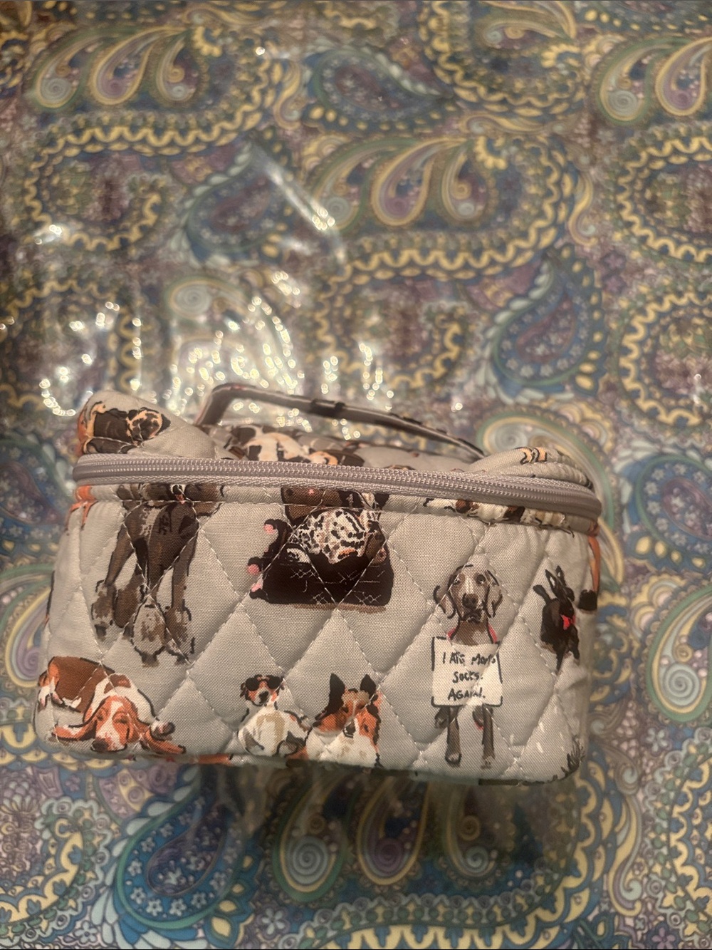 Vera Bradley Dog Show Print Clear Cosmetic Case w/ 3 pieces total of 4 pieces - Picture 3 of 10
